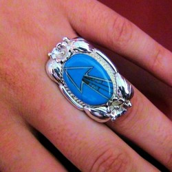 Bague Argent Navajo Pour Femme Cabochon Couleur au Choix