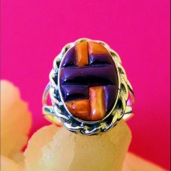 Spiny Oyster Overlay Sterlingsilver Ring For Woman