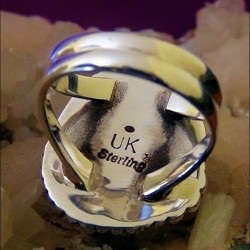 Bague Argent 925 Pour Femme Plume et Agate Noire