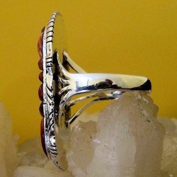 Muschel Overlay Indianer Silberring Für Damen