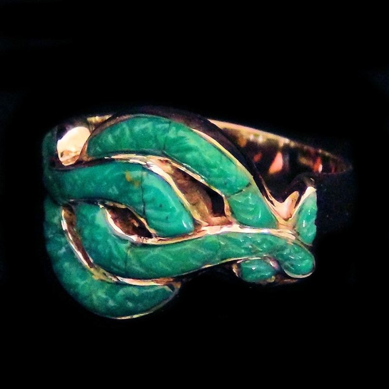 Turquoise Snake Sterlingsilver Ring For Woman