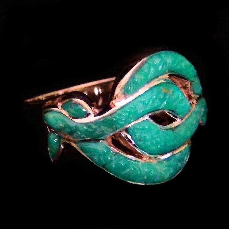 Bague Argent 925 Serpent en Turquoise Pour Femme