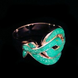 Turquoise Snake Sterlingsilver Ring For Woman