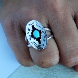 Shadow Box Navajo Sterlingsilver Ring Color Choice