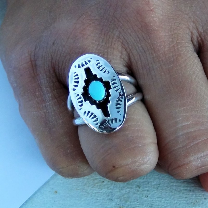 Shadow Box Navajo Sterlingsilver Ring Color Choice