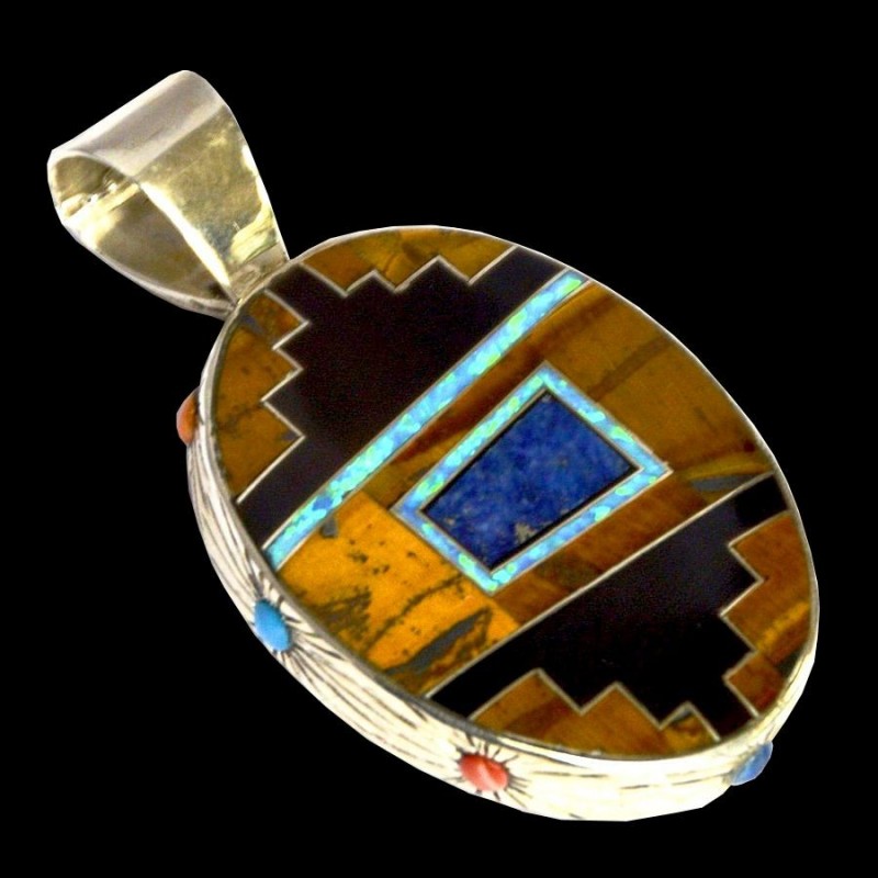 Reversible Zuni Pueblo Sterlingsilver Pendant