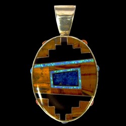 Reversible Zuni Pueblo Sterlingsilver Pendant