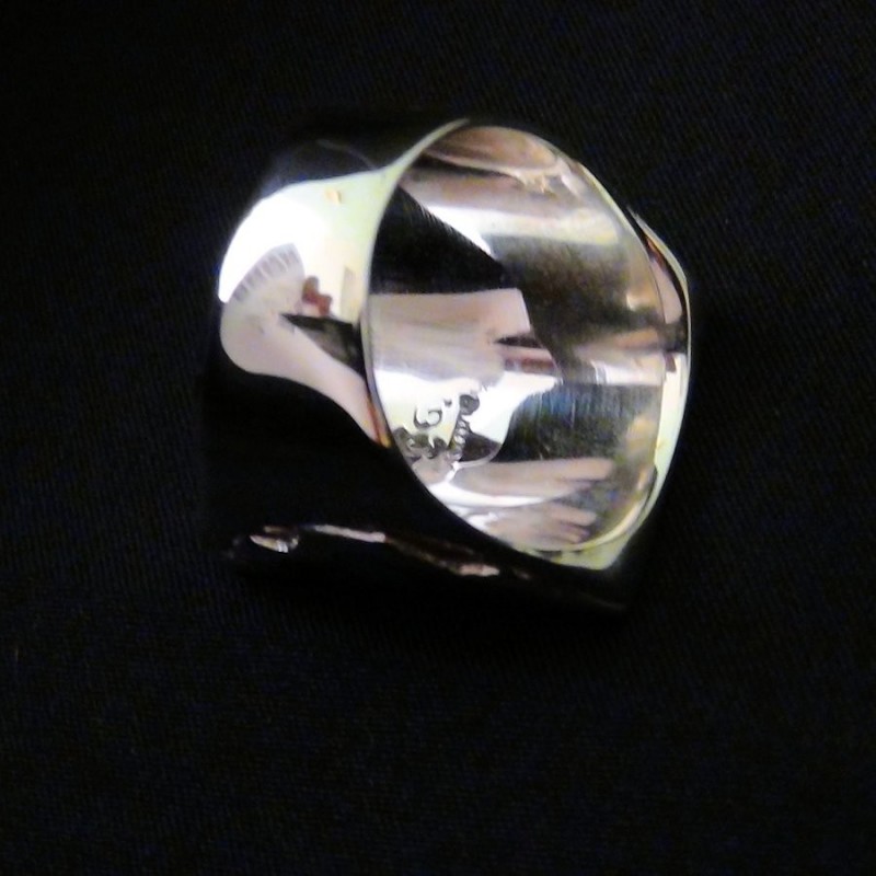 Bague Argent Zuni Navajo Kashina Knife Wings Corail
