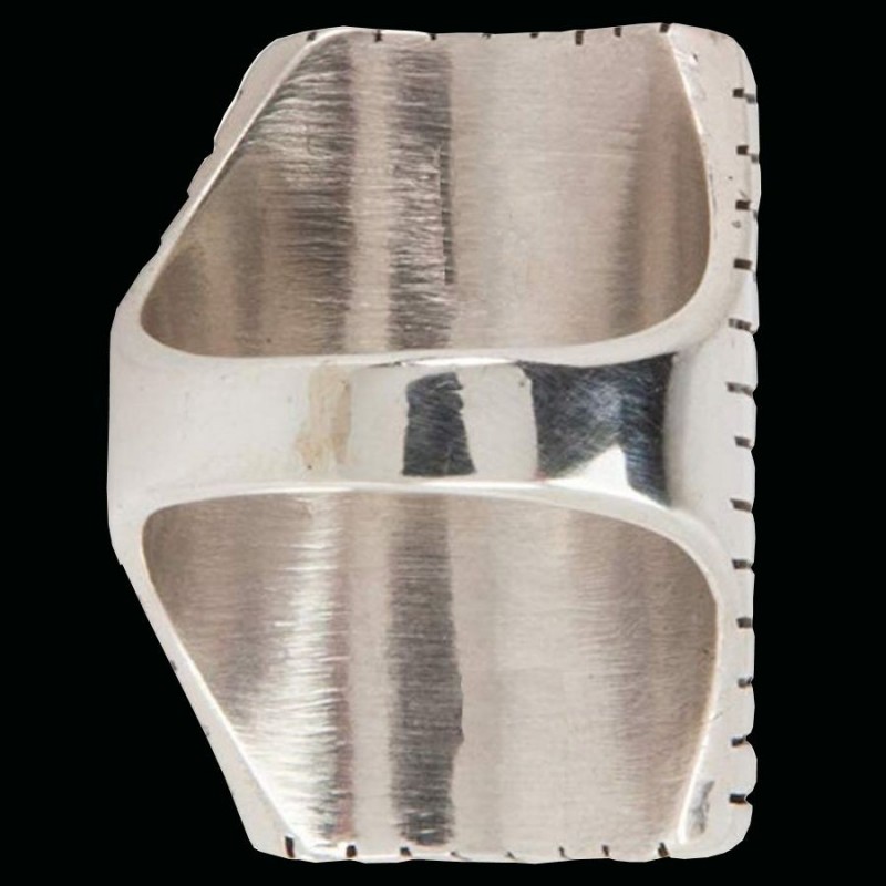 Rechteck Navajo Herrenring Channel Inlay 925 Silber