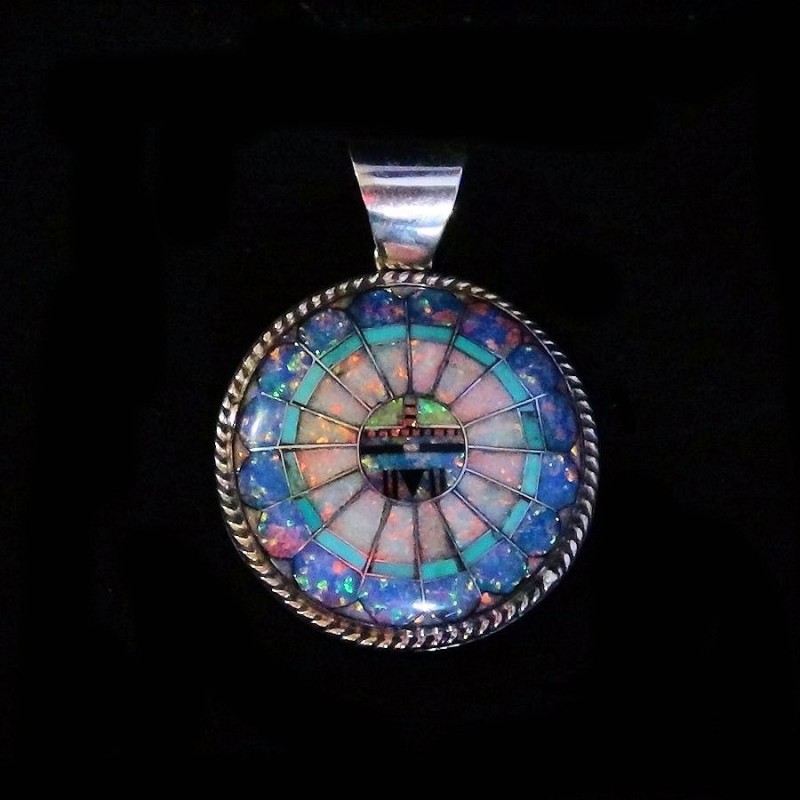 Sterling silver pendant with Opal inlay - Dim    x   cms app.