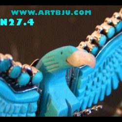 Eagle Sterlingsilver Necklace With Cabochons Color Choice