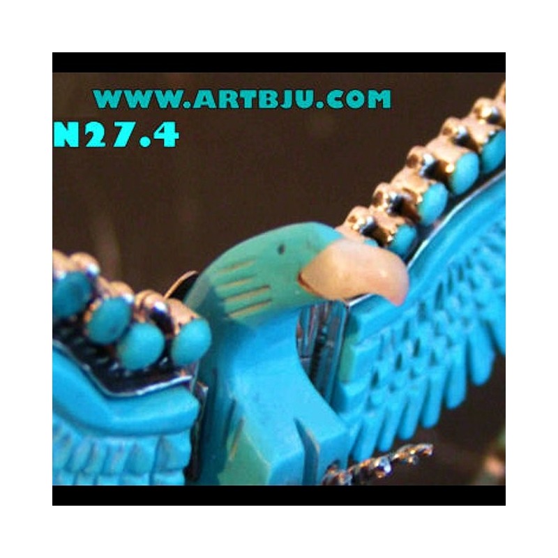 Collier Aigle en Argent Cabochons Ronds & Pierres Couleur au Choix