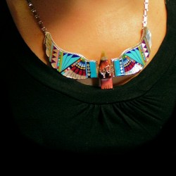 Collar Águila Stone-to-stone Inlay en Plata 925 y Piedras Semipreciosas