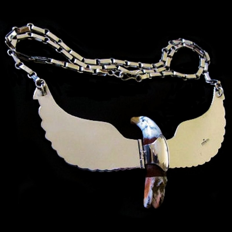 Collar Águila Universo en Plata 925 y Piedras Semipreciosas