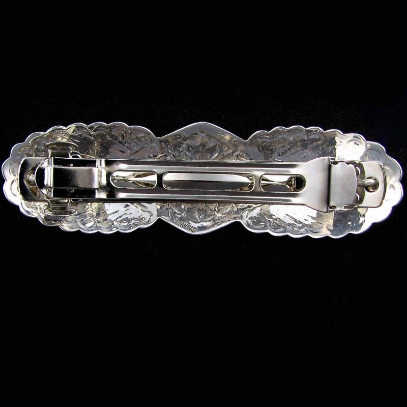 Barrette à Cheveux Navajo Plume en Argent Couleurs Pierres Au Choix