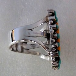 Muschel und Türkis Indianer Navajo Damenring