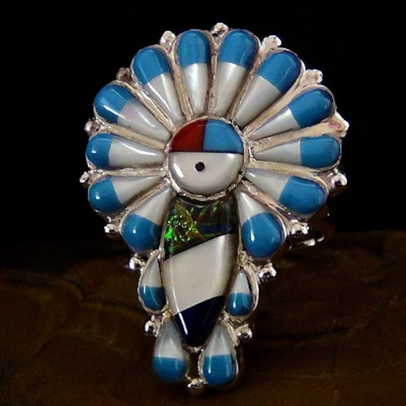 Zuni Sungod Sterlingsilver Ring for Woman
