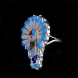 Anillo de Plata Zuni Sun God Para Mujer