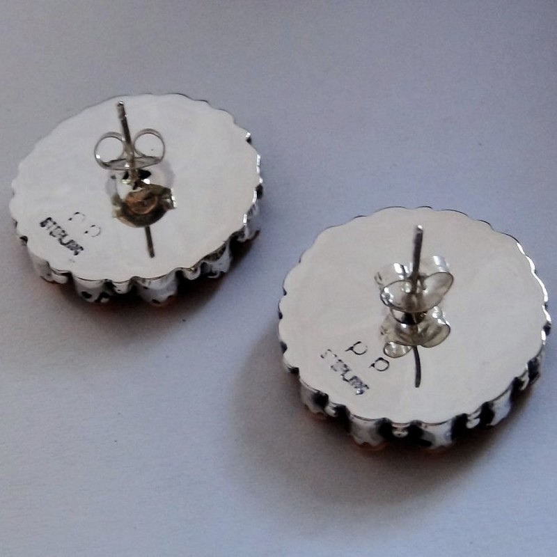 Boucles d'Oreilles Zuni Soleil en Argent 925 Couleur au Choix