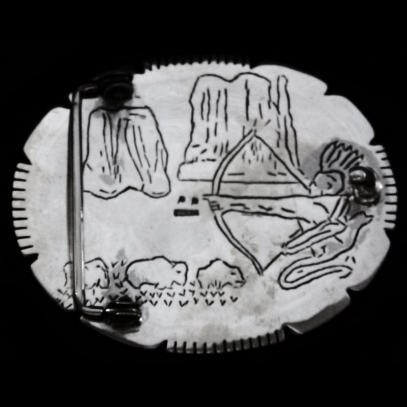 Bearclaw and 2 Turquoises Sterlingsilver Belt Buckle