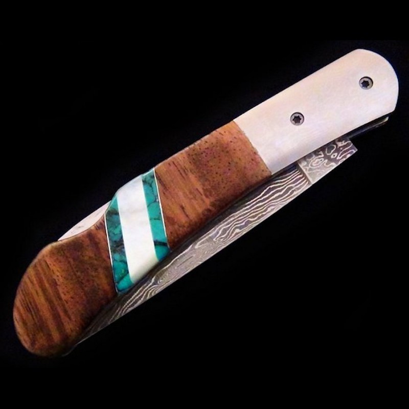 Cuchillo plegable Manija Acacia Nácar