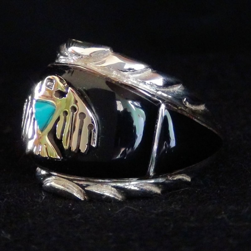 Anillo Amerindio Thunderbird en Plata y Bronce