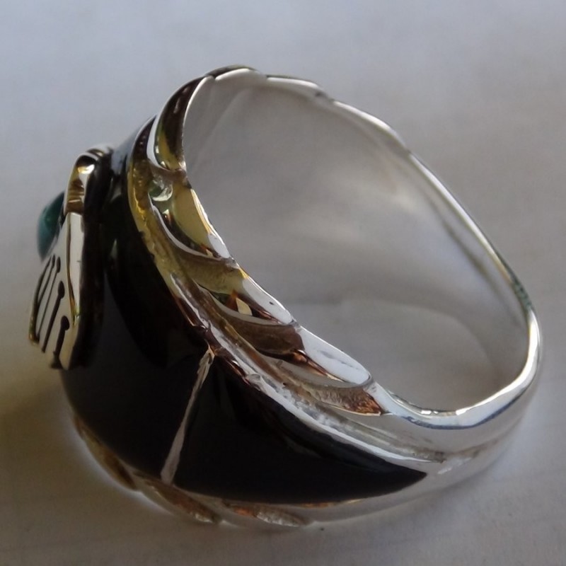 Anillo Amerindio Thunderbird en Plata y Bronce