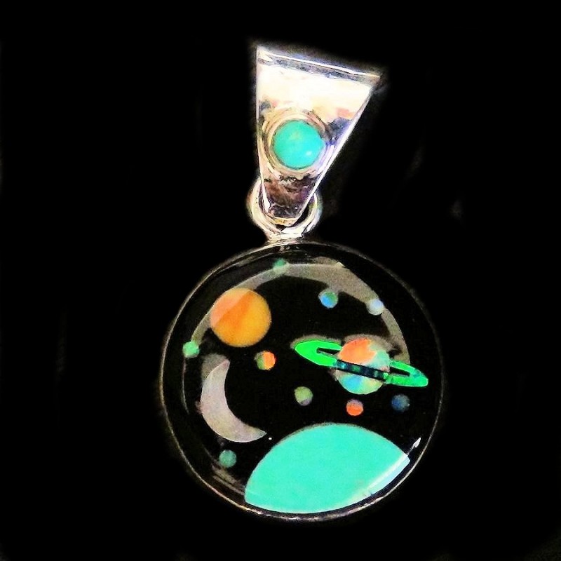 Universe Sterlingsilver Pendant With Gemstones