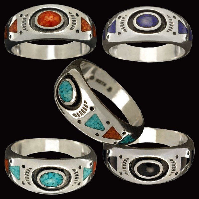 Navajo Ring Mit Edelstein Farbe nach Wahl