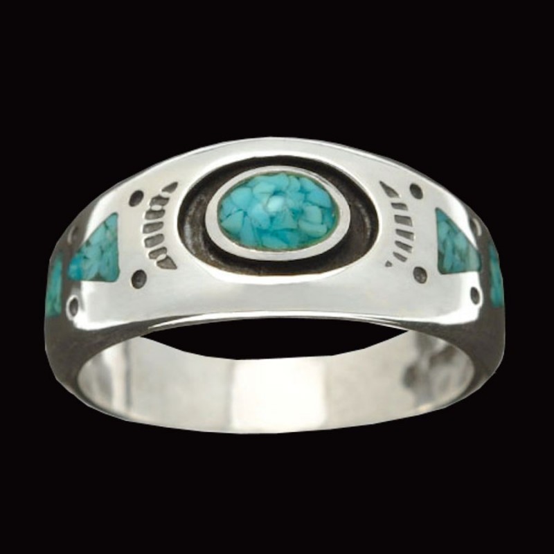 Anillo Navajo en Plata Color de su Elección