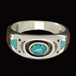 Navajo Ring Mit Edelstein Farbe nach Wahl
