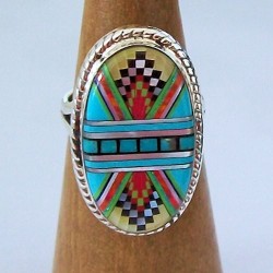 Bague Zuni Multicolore en Argent 925 Pour Femme