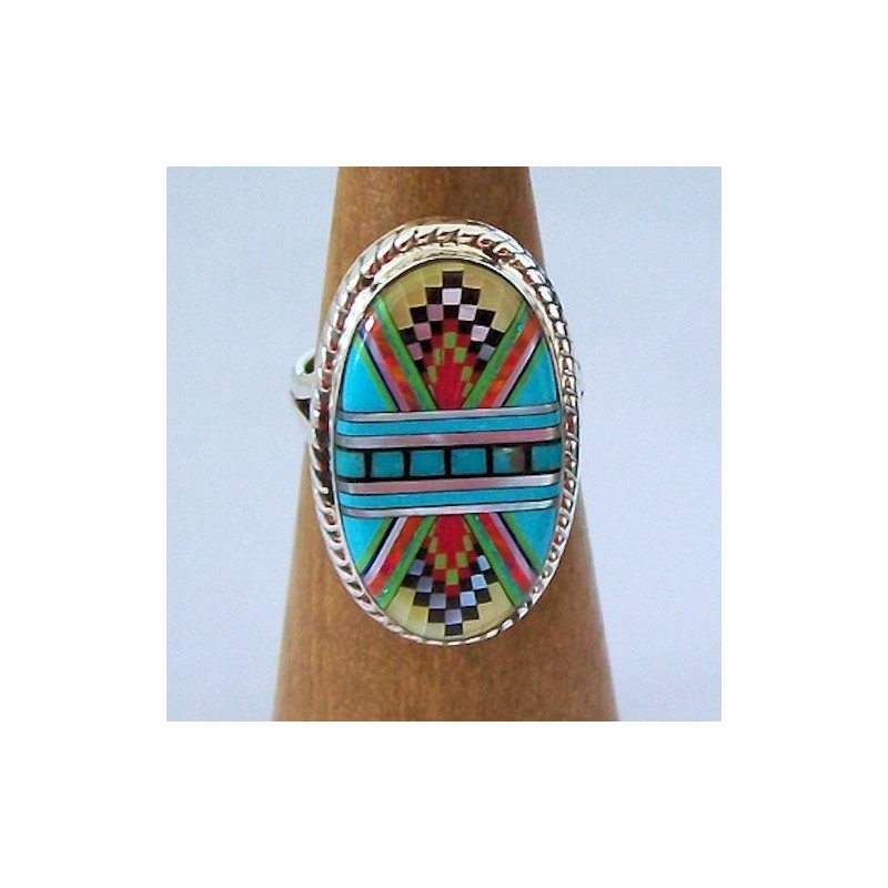 Bague Zuni Multicolore en Argent 925 Pour Femme