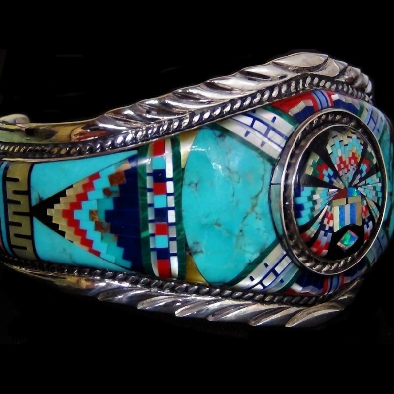 Zuni Kashina Armband in 925 Silber für Männer und Frauen