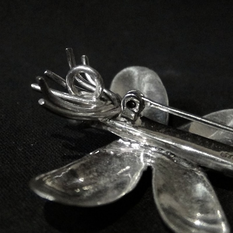 Spilla Navajo libellula 925 gioielli in argento e cabochon  sterling nativi americani