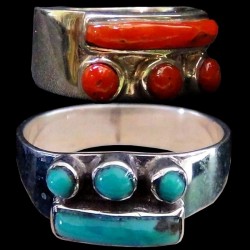 BAGUE ARGENT ET PIERRES