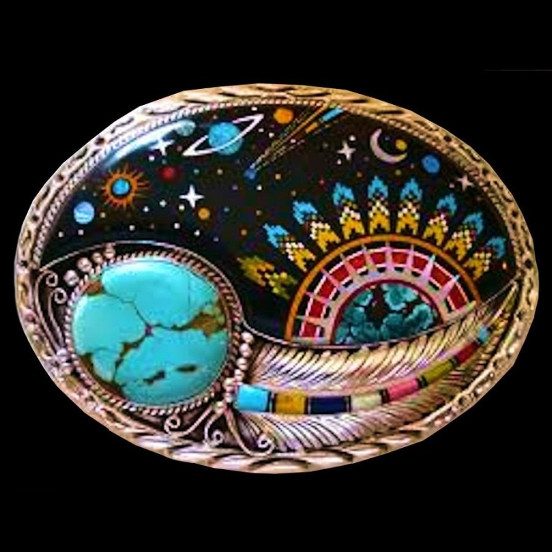 Boucle de Ceinture Univers Cosmos en Argent