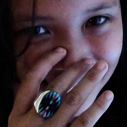 Navajo Symbole Indianisher Ring Aus Silber 925 Türkis Für Damen & Für Herren