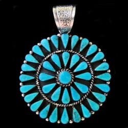 IndianerSchmuck Zuni Anhänger mit Türkis Halbedelsteinen