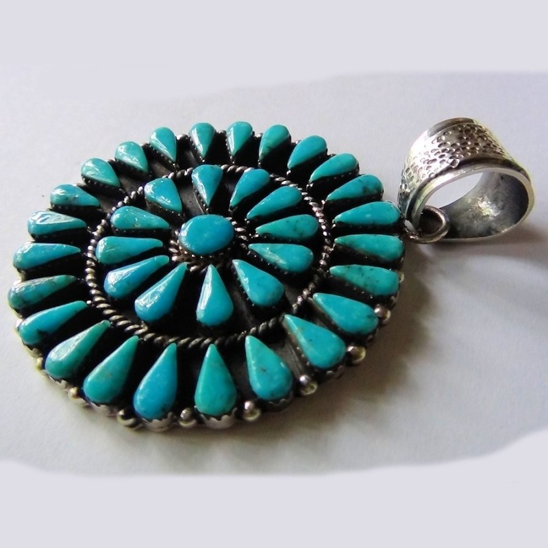 Zuni Tropfen Sonne Anhänger Indianerschmuck