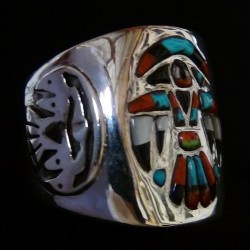 Thunderbird Overlay Sterlingsilver Ring for Men