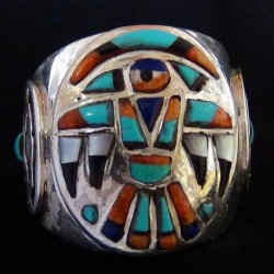 Thunderbird Overlay Sterlingsilver Ring for Men