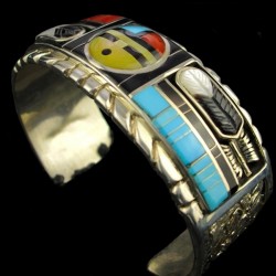 Bracciale Amerindien Sun God Zuni per uomo o donna