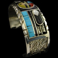 Bracciale Amerindien Sun God Zuni per uomo o donna