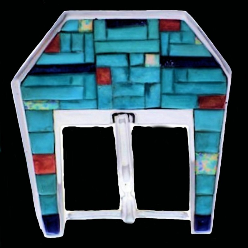 Boucle de Ceinture Ranger Cobblestone Turquoise, en Argent 925