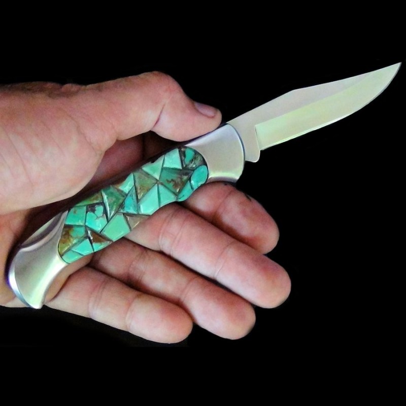 Coltello chiudibile Turchese Mosaico Mod. 2