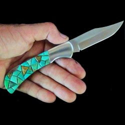 Türkis Mozaik Stahlklinge Faltendes Messer Taschenmesser