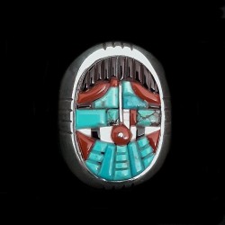 Navajo Thunderbird Overlay Sterling Silver, For Men