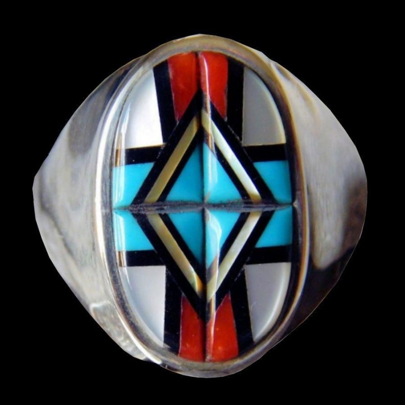 Native American Ring For Men, Navajo Symbol