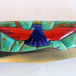 Cuchillo Plegable Thunderbird Fondo Turquesa